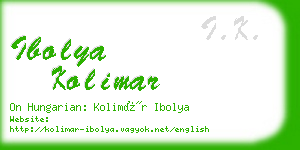 ibolya kolimar business card